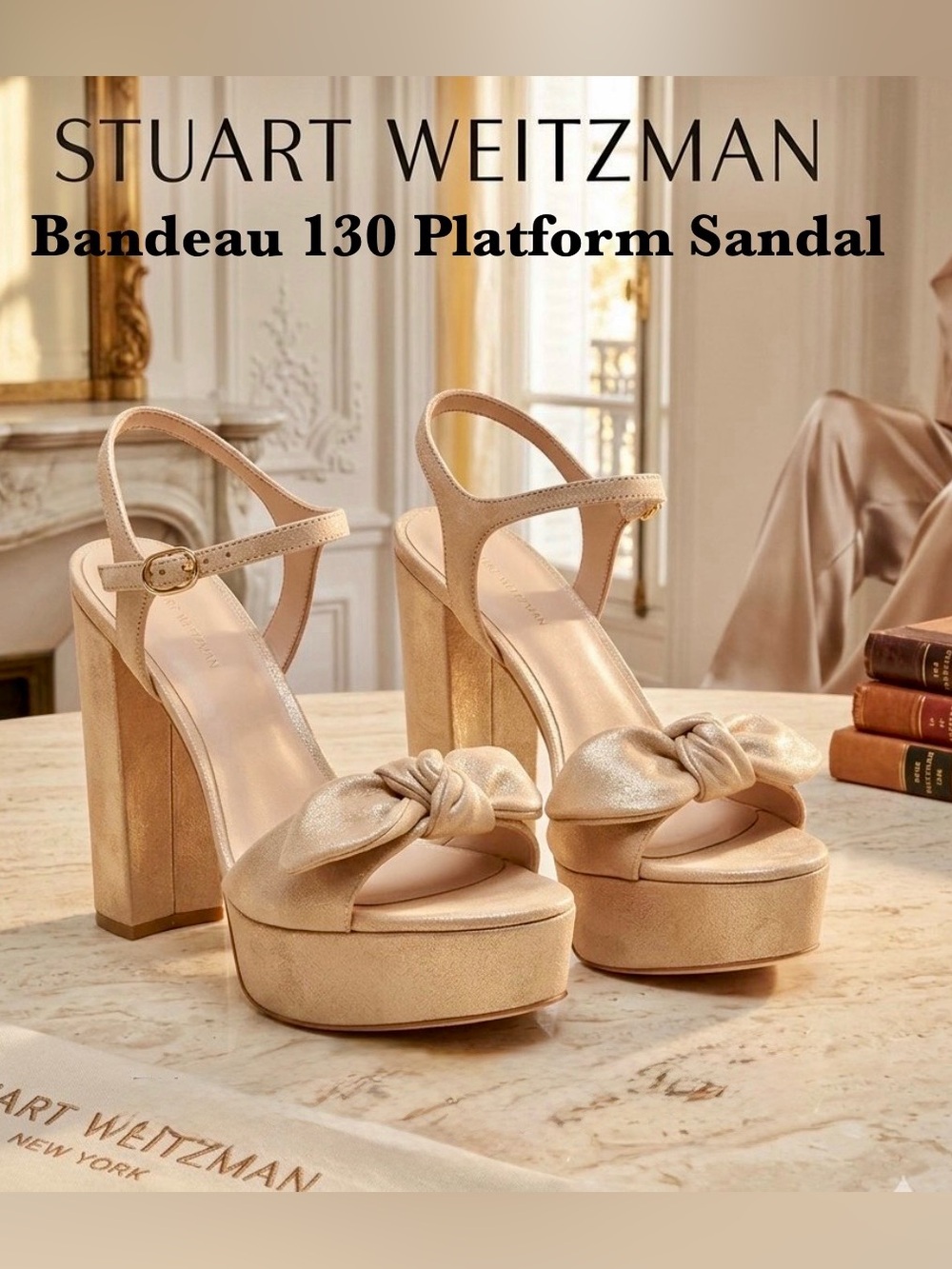 NEW! Stuart Weitzman Bandeau 130 Platform Sandal US 8.5